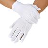 Formal White Three-Ribbed Nylon Polyester Gloves for Driving and Hospitality