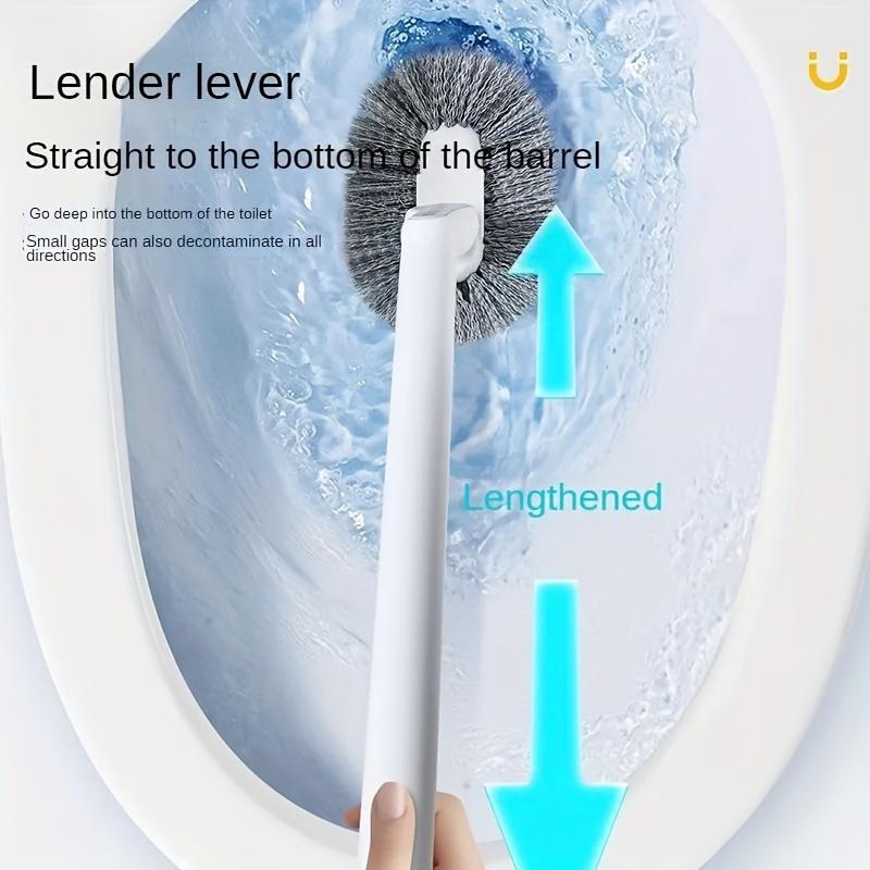 Эргономичная щетка для унитаза с длинной ручкой и головкой типа C, пластиковая щетка для чистки - портативная, многоразовая, для ванной комнаты и туалета