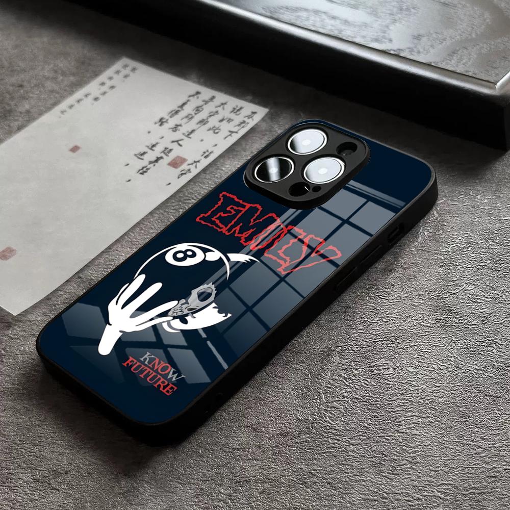 E-Emily The Strange Phone Case for iPhone 18 15 14 Pro 12 11 13 Mini X XR XS Max 8 7 6 Plus SE Glass Design Back Cover