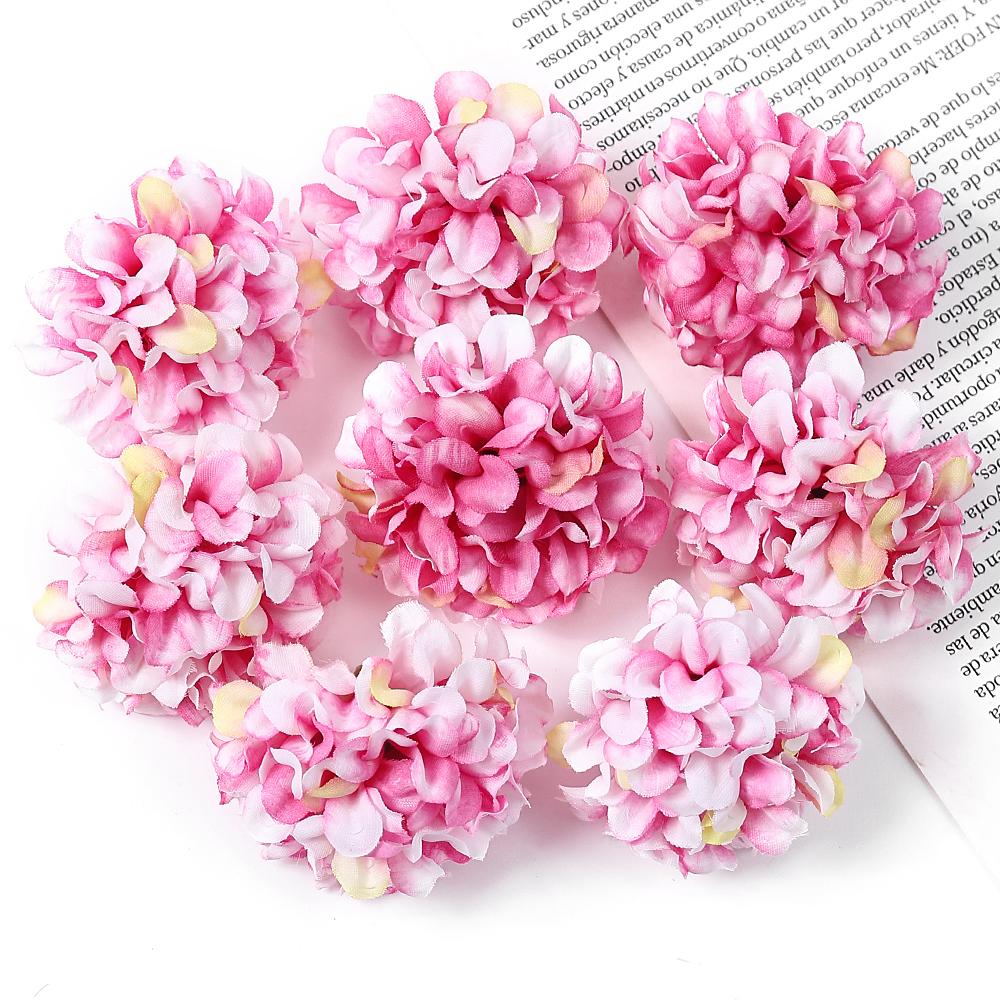10/20/30Pcs Hydrangea Artificial Flowers Heads 4cm for Home Room Decor DIY Marriage Wreath Accessories Bride Wedding Decoration