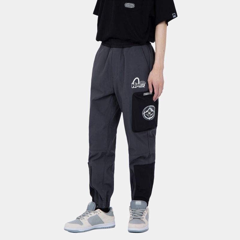 Evisu FW22 Спортивные брюки с цветовыми блоками и пэчворком Мужские брюки Темно-угольный 2EAGNM2PP231XXPS