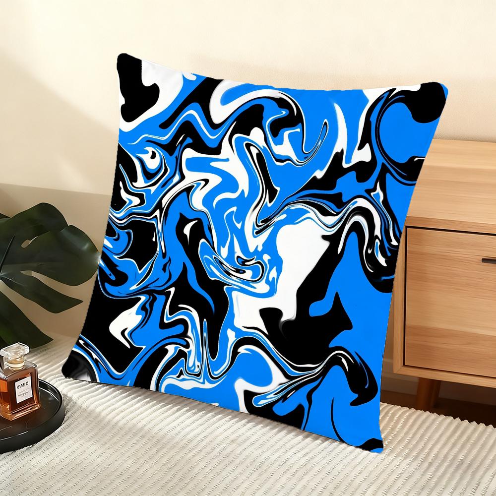 Подушка с чехлом 'Fluid Wave Art' Мягкий коротковорсовый чехол для подушки Гладкая уютная текстура Эстетичный чехол для подушки Декор для дома