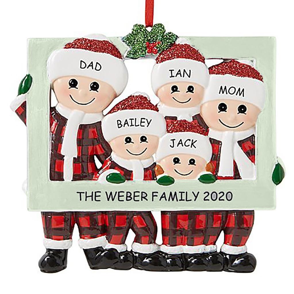 Персонализированная семейная фоторамка, рождественская елочная безделушка, украшение для семьи, 2021, рождественские праздничные украшения