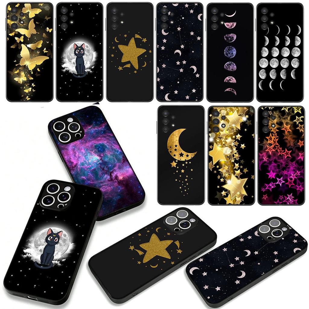Phone Cover Moon Sun And Stars sky Casing for Samsung Galaxy S25 S24 S22 S23 FE Ultra Plus A56 A05 A06 A15 A16 A55 S7 Edge Case