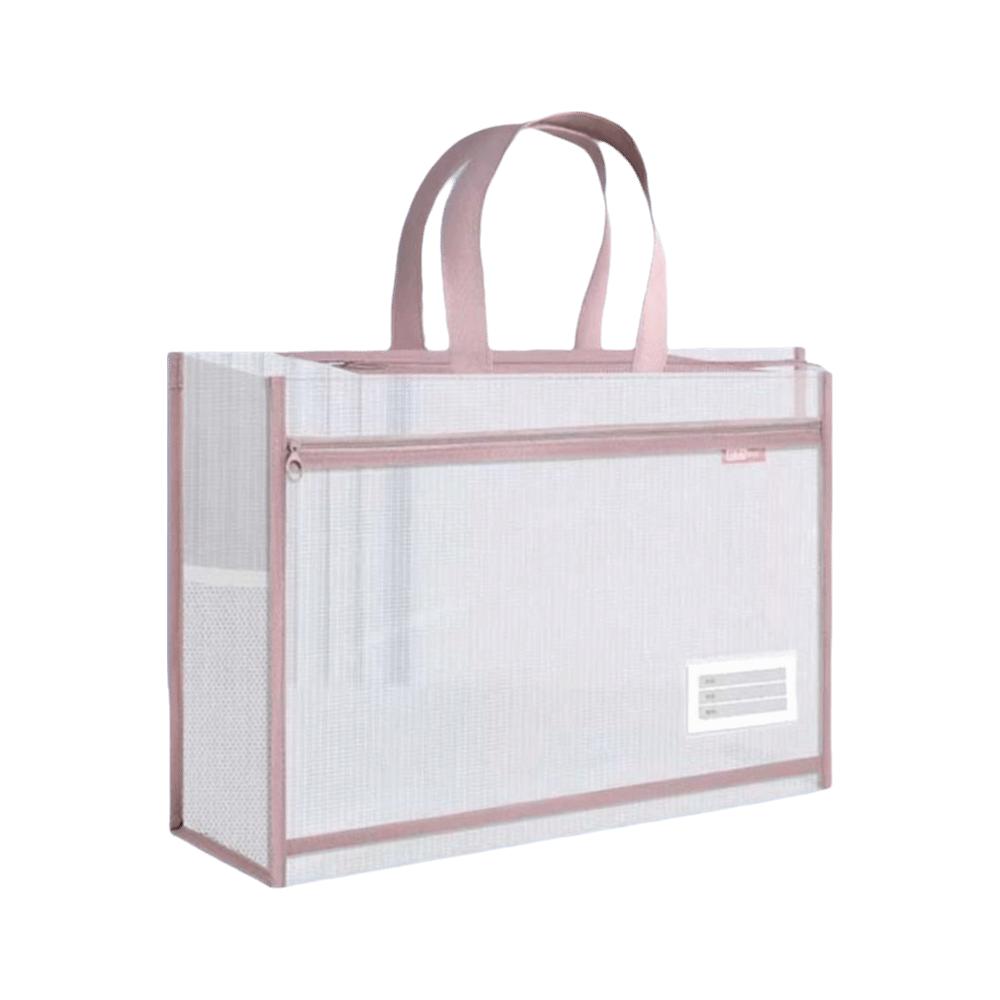 Large Capacity Mesh Art Bag Transparent File Storage Bag Reusable Test Paper Bag Student