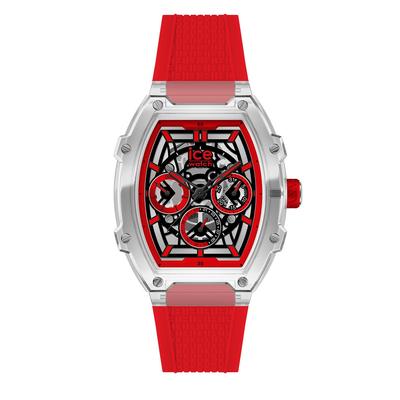Авторизованный дилер Ice Watch Часы Унисекс 024288 ICE Boliday Прозрачный Красный Скелетон Пластик Отображение Даты Дня Средняя Форма Бочонок Boliday [ICE-WATCH] Мужские