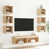 8-Częściowy Zestaw Mebli Tv Z Led, Dąb Sonoma
