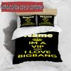 3pcs Duvet Cover Set (1*Duvet Cover + 2*Pillowcase, Without Core), Custom Name BIGBANG Pattern Bedding Set, Home Bedroom Decor Gift