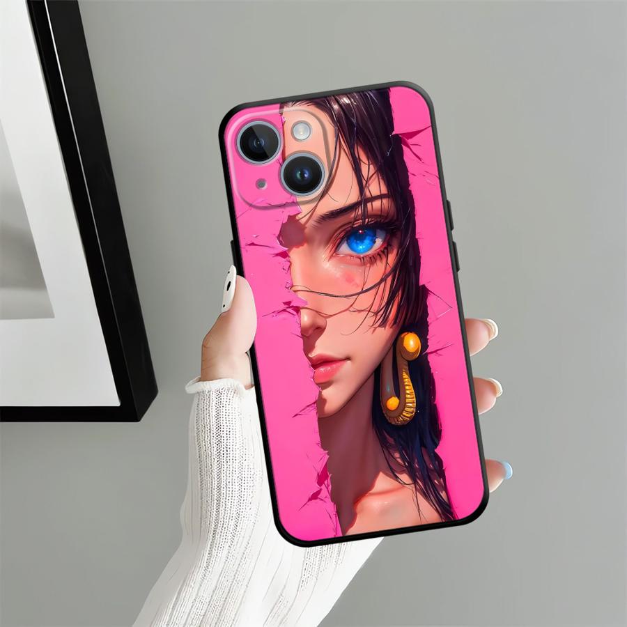 Чехол One Piece Нико Робин Нами для iPhone XR XS Max 13 12 11 17 Pro Max 15 16 14 Plus 7 8 17Air Черный Мягкий Чехол для Телефона