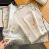 100% Real Silk Scarf Women Elegant Floral Print Foulard Neck Hairband Female Small Square Scarves Spring Kerchief Tie 2025 New