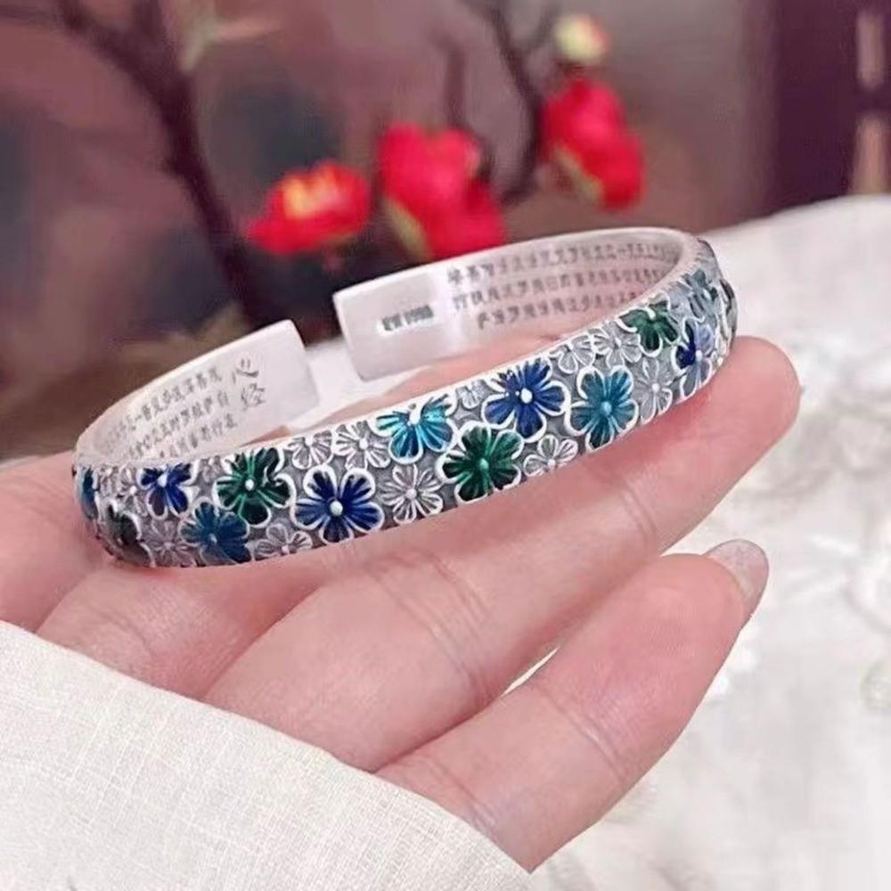 Traditional Enamel Bracelet Flower Chinese Cloisonne Bracelet Women's Hand Bracelet Accessories
