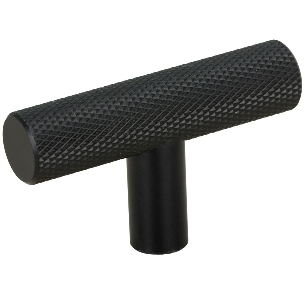 Furniture knob railing grooved metal black