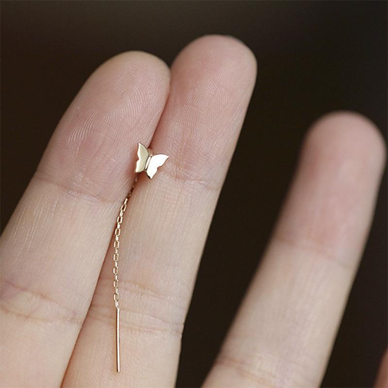 Корейские серьги-подвески Геометрический блок Круглый Длинная кисточка Штанга Серьги-капли Для женщин Минимализм Серьги-линии K-pop Украшения Подарок