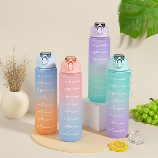 750ml Gradient Drinking Bottle Large Capacity Leak-proof Ins Style Travel Straw Jug Daily Use