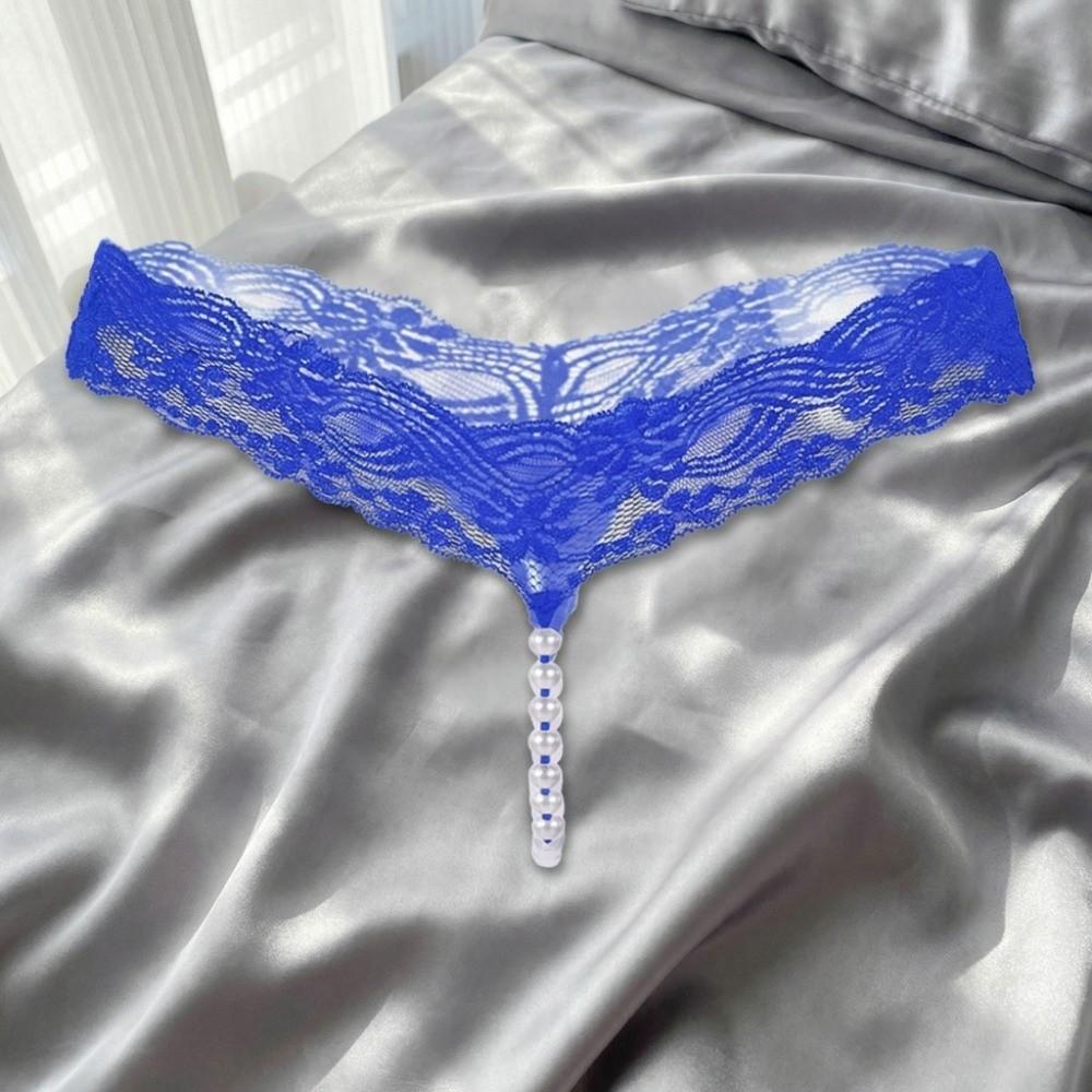 Mesh Flower Underwear for Women Hollow Open Crotch Thin Belt Thong Lace Underpants Hotel