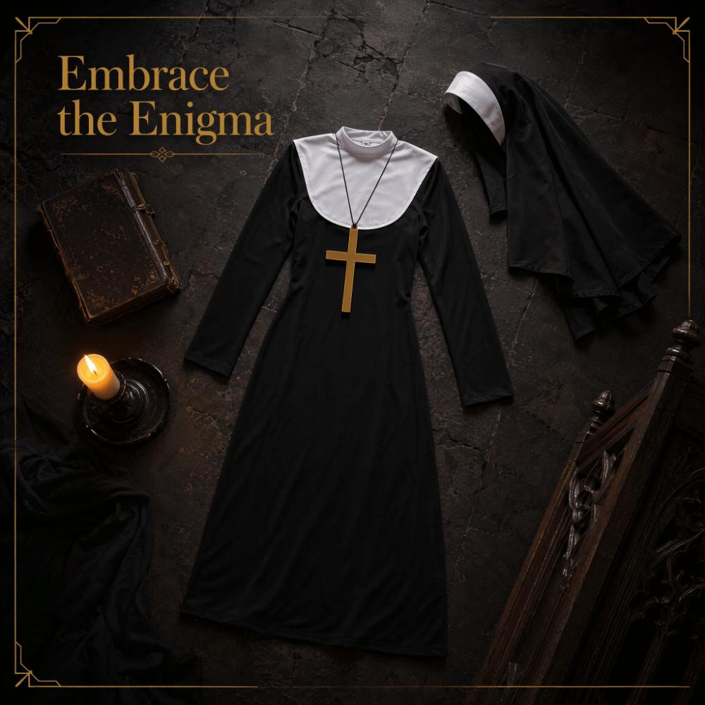 Retro Design Nun Costume Vintage Style Long Robe Costume Virgin Mary Costume Halloween Party