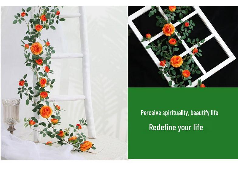 Artificial Rose Vine for Outdoor Decor - Hanging, Shading & Balcony Beautification