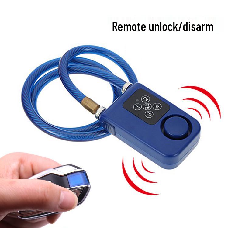 Remote-Controlled Anti-Theft Glass Door Bicycle Helmet Lock with Steel Cable