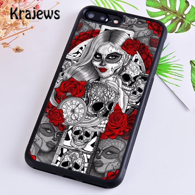 Чехол для телефона Krajews Candy Skull Sugar Day Of The Dead для iPhone 14 5s 6s 7 8 plus X XR XS 11 12 13 pro max Samsung S21 S22 ultra