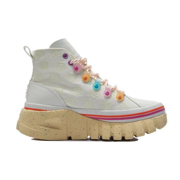 Li Ning Pursue X Earth Day Limited Edition Удобные дышащие высокие повседневные туфли Женские кроссовки Vanilla-White AGCR262-2