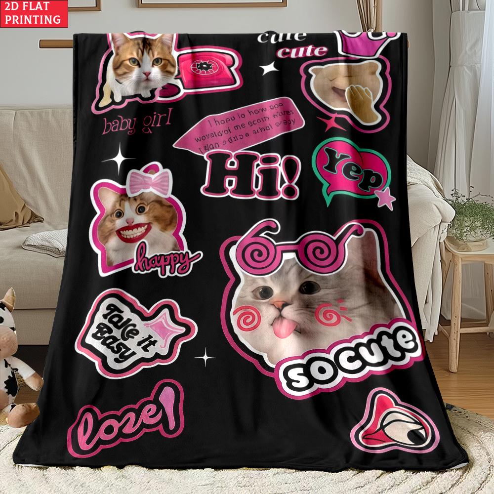Animal flannel thin Blanket Picnic Bed Sofa Blankets Family Bedroom Children's Room Napping blankets fluffy