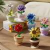 Non-Toxic Educational Building Blocks Set - Flower Pots Roses Sunflowers Carnations Micro-Grained Assembly Toy Ornaments For Kids