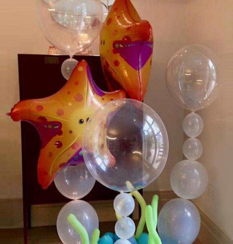 Тема океана, украшение для детской ванны на день рождения, для девочек и мальчиков, морские животные, морские звезды, морские водоросли, пляжный синий воздушный шар, Декор для вечеринки в честь Дня Рождения