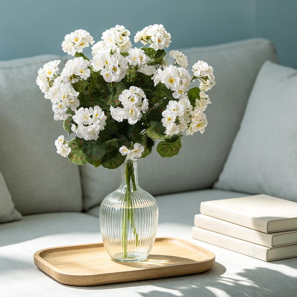 New Product Ideas Artificial Geranium Flowers Silk Floral Ornaments Home Living Room Wedding Decor