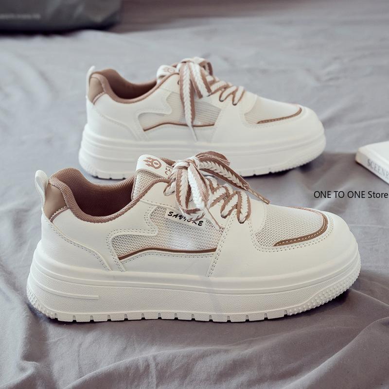 Кроссовки на платформе для бега, новинка 2024 года, женские теннисные туфли, женские прогулочные массивные кроссовки, белые повседневные вулканизированные туфли