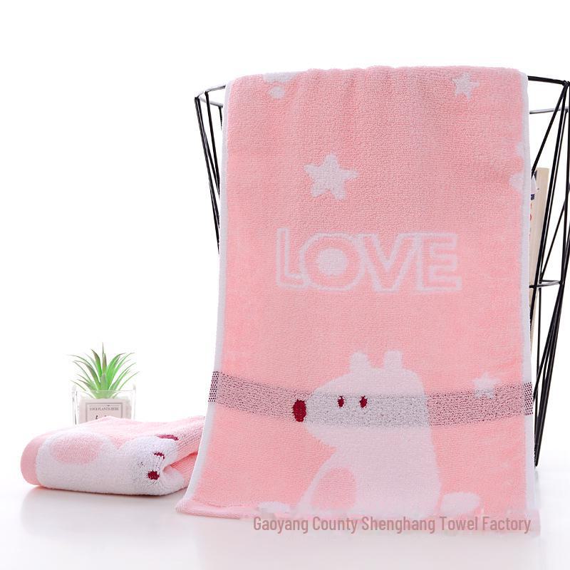 32-Strand Double-Sided Baby Towel, 25x50cm, Soft, Water-Absorbent, Thickened, Embroidered LOGO