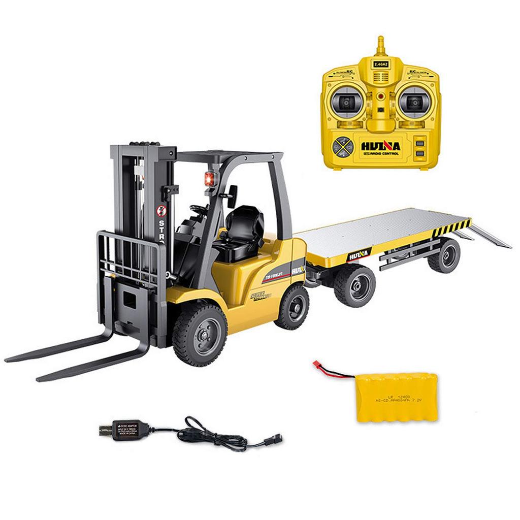 Yitong RC 1:14 2.4G Radio-Controlled 8CH Electric Engineering TruckForklift, Alloy-Reinforced, Multi-Function Truck Model, Large Toy with Grapple