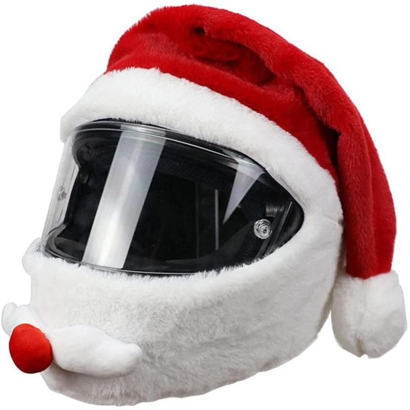 Motorcycle Helmet Cover Santa Claus Christmas Hat Funny Cute Skateboard Cycling Helmet Protection Cover Creative Gift for X-mas