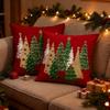 Рождественская клетчатая наволочка Рождественская елка Наволочка со скрытой молнией Клетчатая наволочка для праздничного домашнего декора в стиле фермерского дома