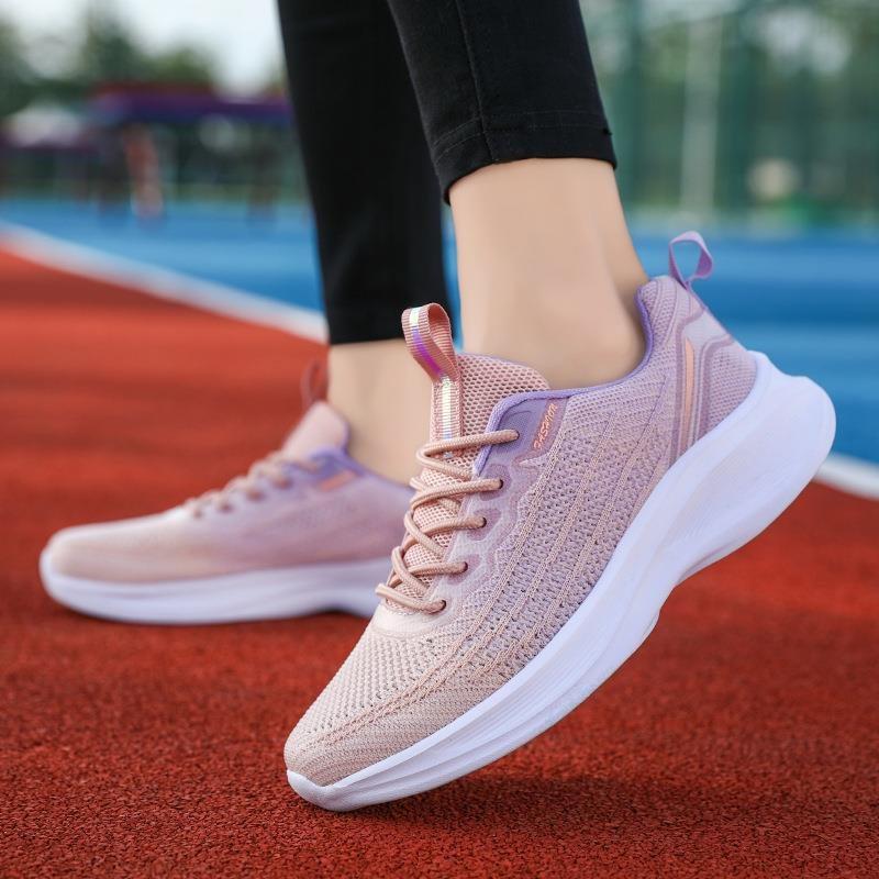 Spring and Autumn Middle School Students Lightweight Breathable Flyknit Casual Shoes Women's Shoes Running Shoes Women's Travel Shoes Sports Women