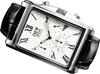 JMW TOKYO Men's Square Watch In White & Black, Square Rectangular Chronograph, Limited Edition Seiko Quartz Movement with Genuine Leather Strap,