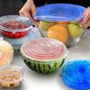 6Pcs/lot Food Adjustable Elastic Silicone Cover Cap Universal Expandable Lids for Cans Dishes Bowl Reusable Stretch Kitchen