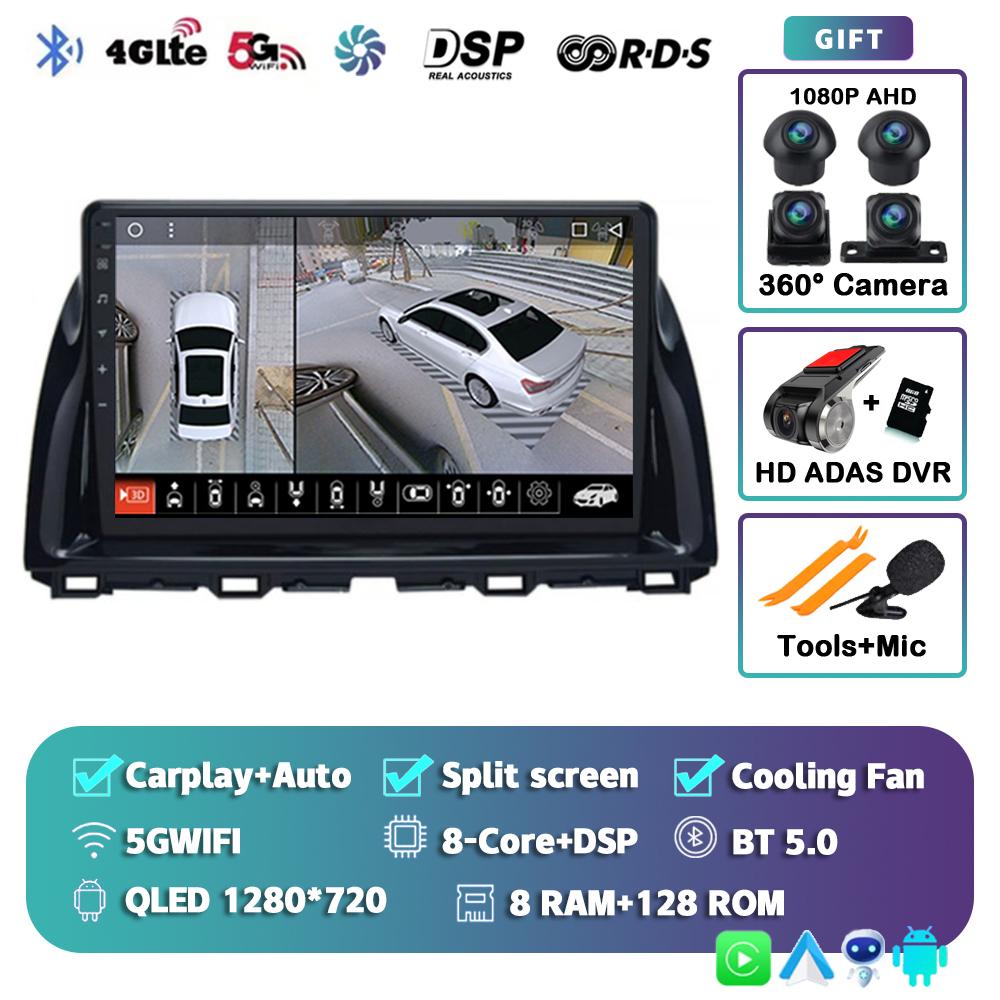 Android 14 Carplay Auto For Mazda CX5 CX-5 CX 5 2012-2015 Car Radio Navigaion GPS Multimedia Video Player 2din DVD Head Unit DSP