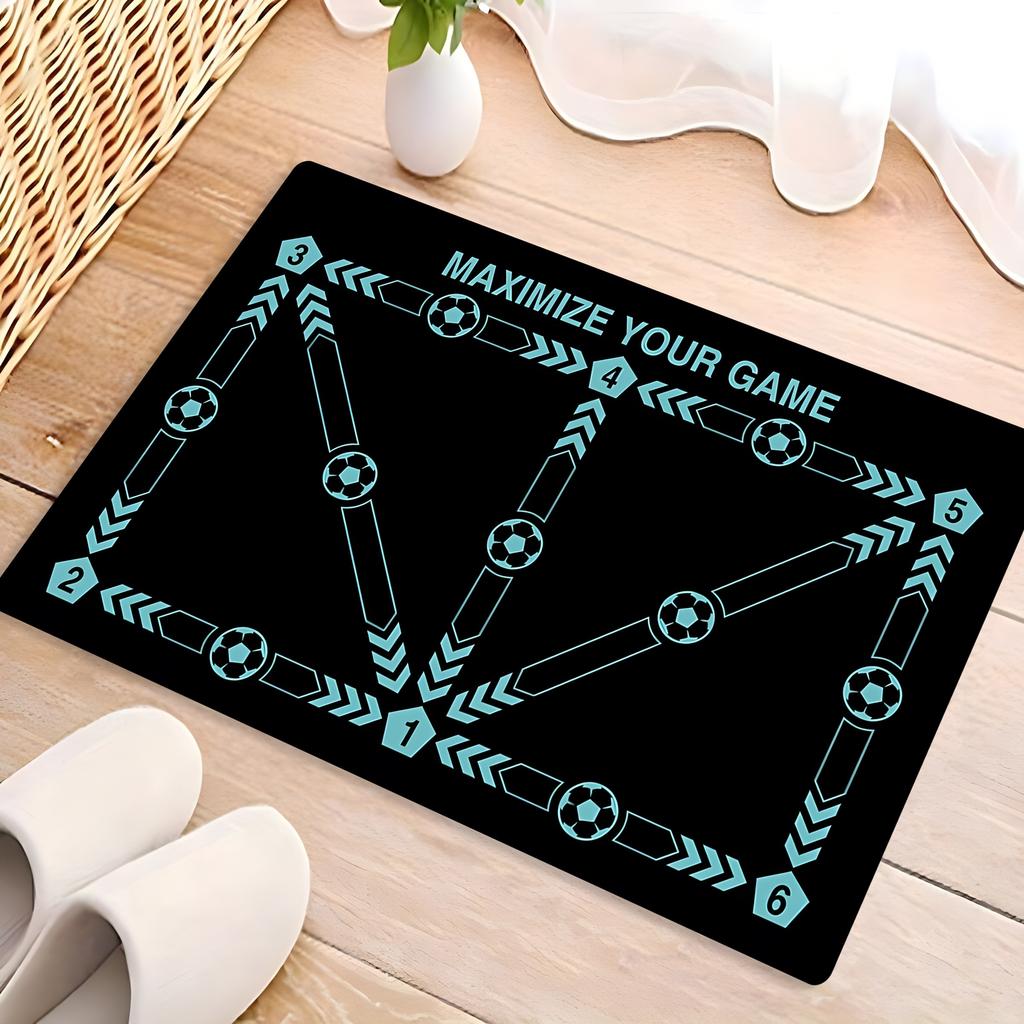 Soccer Agility Training Mat Carpet, Non-Slip Soundproof Polyester Flannel Machine Washable for Living Room Bedroom Office Decor