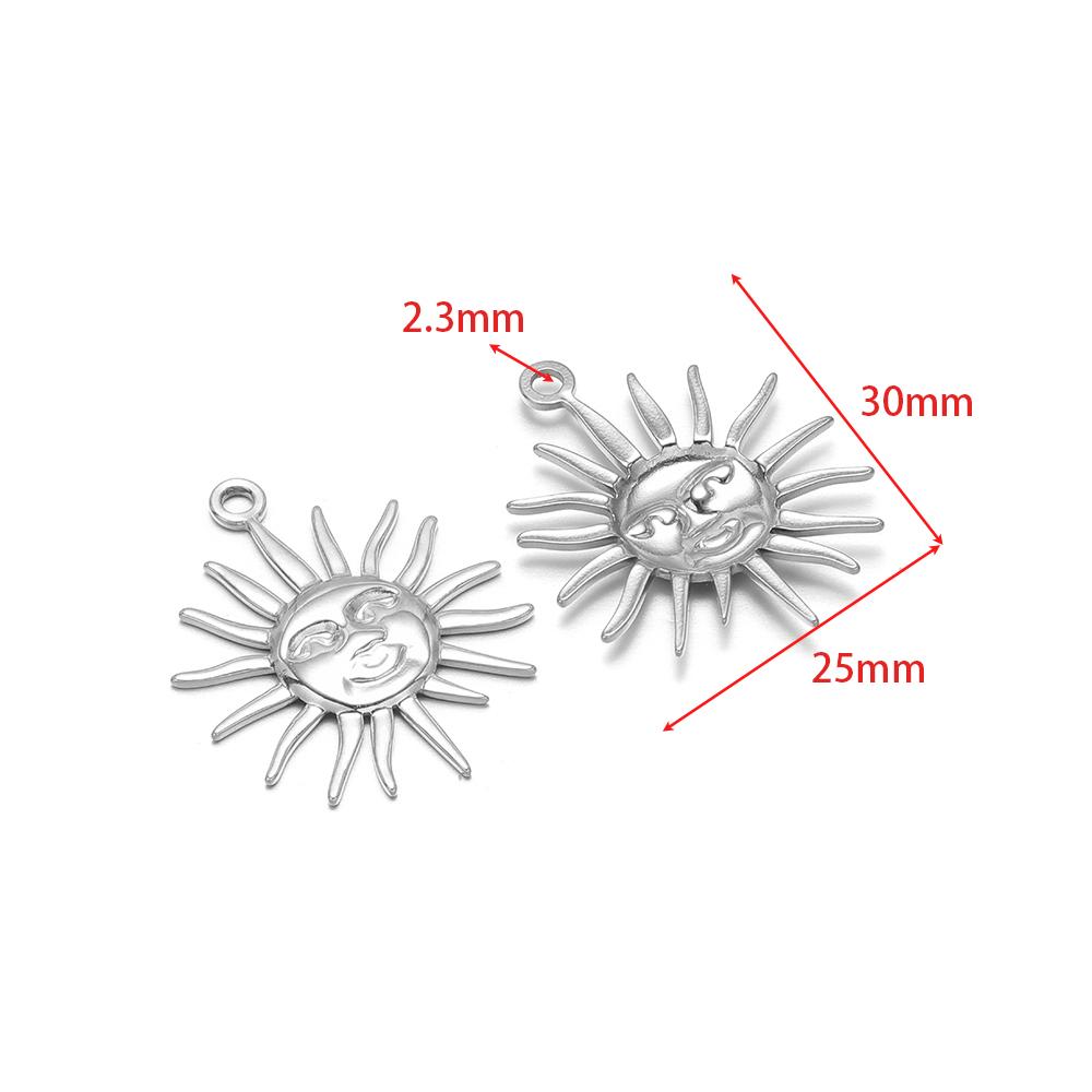 5Pcs Stainless Steel Multistyle Sun Charms Flower Pendants for DIY Retro Jewelry Making Handmade Necklace Earrings Findings Bulk