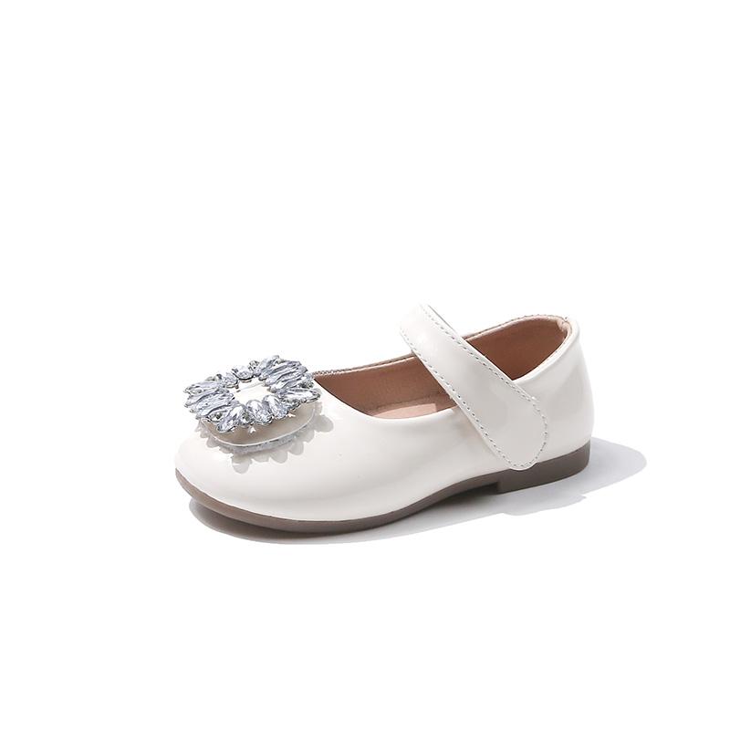 New Girls Moccasin Shoes Soft Breatheable Non-slip Children Fashion Casual Shoes Rhinestones Round-toe Hook & Loop Drop Shipping