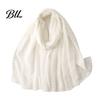 Lightweight Gauze Scarf Solid Color Embroidered Shawl for Women, Soft with Floral Elegant Commuting Vine Texture, 180x90cm Breathable Wrap Spring