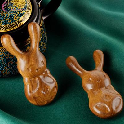 1 шт. Сандаловое дерево Милый Кролик Массажная Расческа Головка Лицо Нос Глаза Шея Скребок Антистатическая Акупунктурная Меридиональная Массажная Расческа