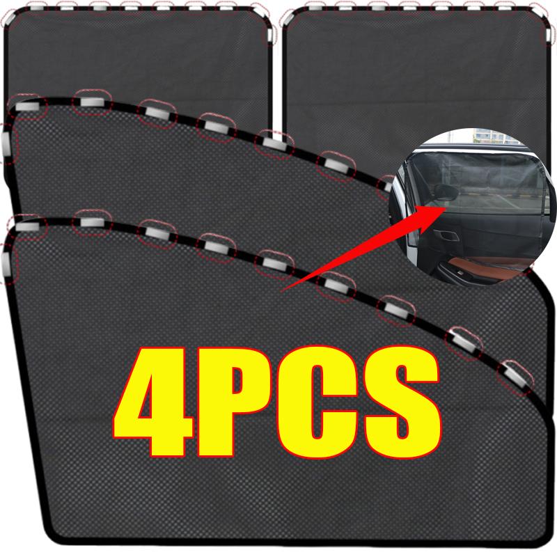 Window Sunshades Heat Insulation Foldable Curtain Auto Exterior Accessories Magnetic Car Sunshade Anti-UV Front/Rear Side