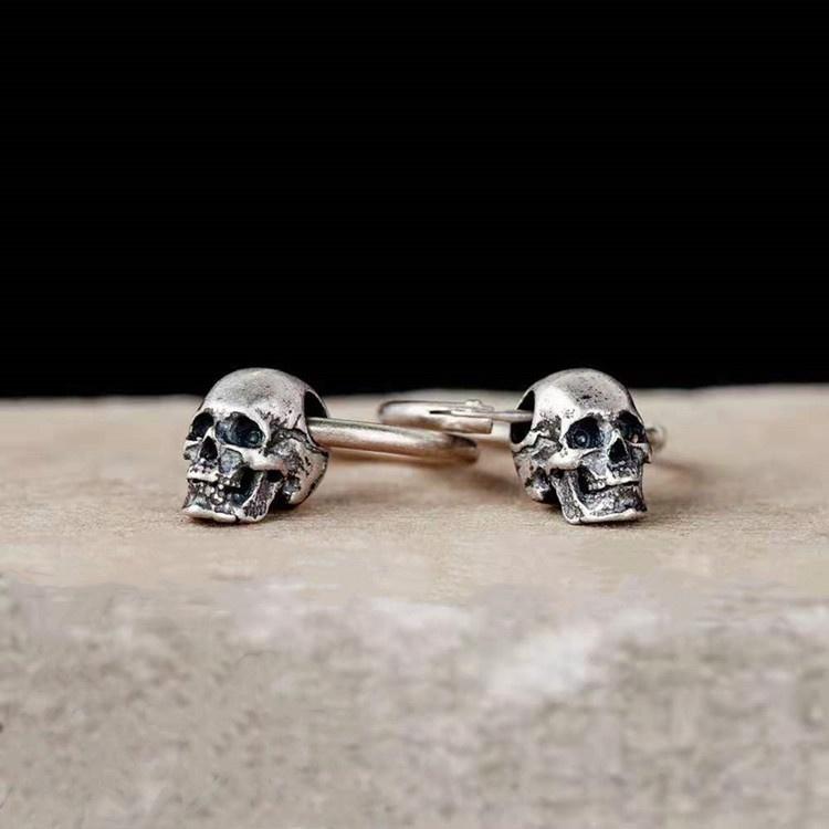 Vintage Fashion Punk Skull Head Lady Earring Jewelry Gothic Series Hypoallergenic Punk Ladies Temperament Earrings