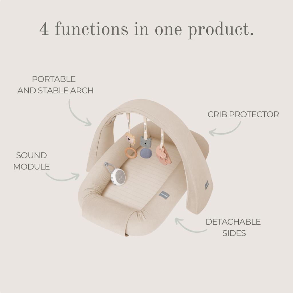 Modular Baby Nest With Sounds & Toys 4 In 1 Grey
