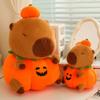 Funny Kapibara Doll Throw Pillow Halloween Pumpkin Capybara Plush Toy Capybara Drag Pumpkin Doll Baby