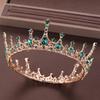 European and American Green Rhinestone Tiara Bride Wedding Accessories Birthday Crown Hair Accessories