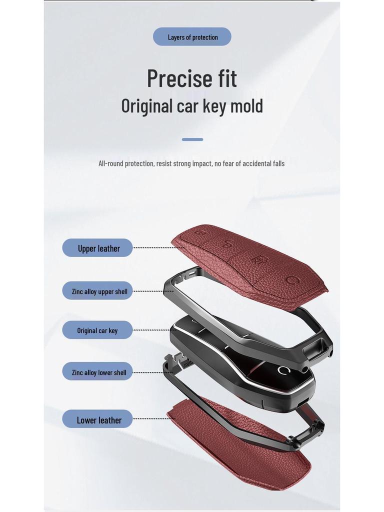 Чехол для ключа BYD Han: Подходит для BYD Qin Pro, Song Max, New Energy, Tang и Song Plus Автомобильные сумки с металлическим корпусом