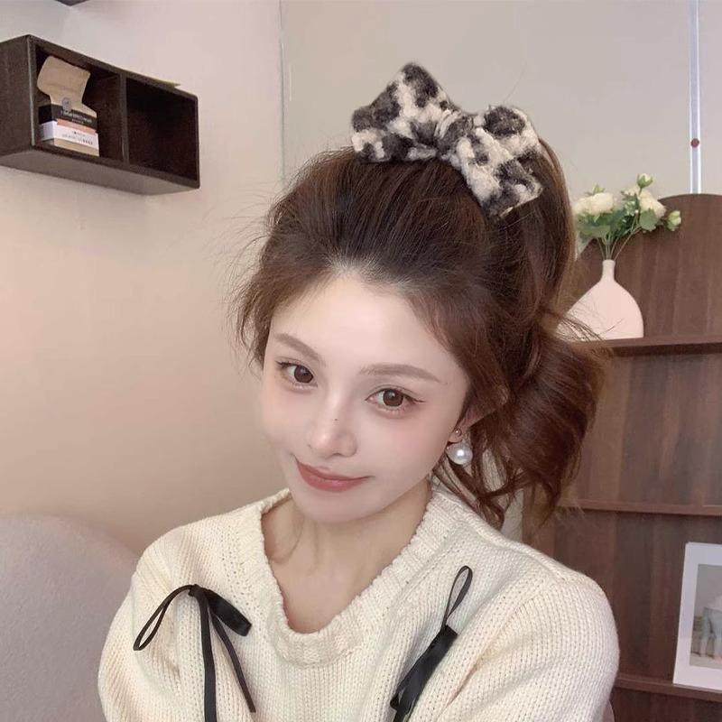 Корейский леопардовый принт бант-заколка - высокая шпилька для волос для женщин