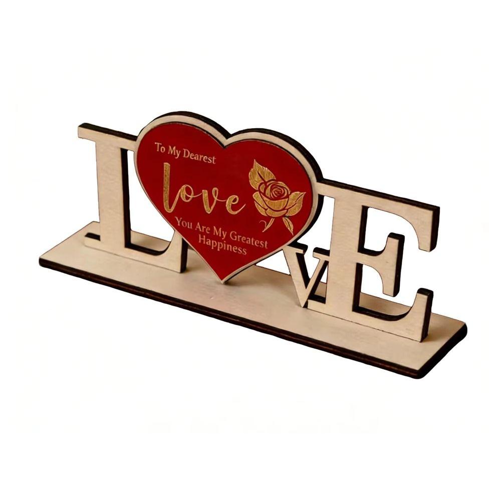 Handicraft Wooden Ornament Love Platform Commemorative Gift Wooden Letter Set Home Decoration Wooden Material Wooden Crafts